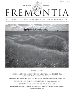 Islands within Islands: Viewing Vernal Pools Differently.