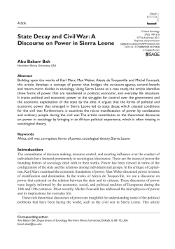 State Decay and Civil War: A Discourse on Power in Sierra Leone