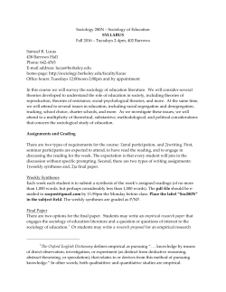 Sociology 280N - Samuel R. Lucas