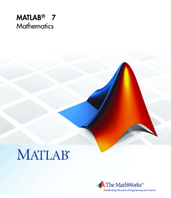 MATLAB 7 Mathematics