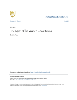 The Myth of the Written Constitution