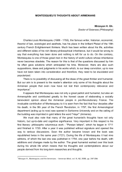 MONTESQUIEU`S THOUGHTS ABOUT ARMENIANS Mirzoyan H