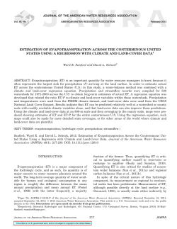 Estimation of Evapotranspiration Across the Conterminous United