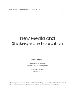 New Media and Shakespeare Education