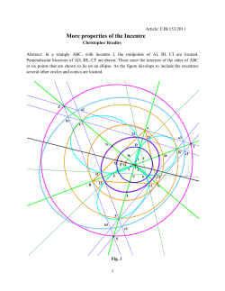 More properties of the Incentre