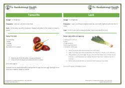 Tamarillo Leek - Te Awakairangi Health Network