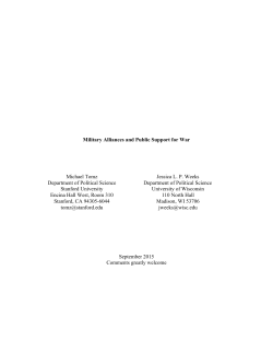 Military Alliances and Public Support for War Michael Tomz