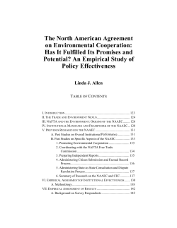 The North American Agreement on Environmental Cooperation: Has