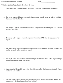 2. The vertex angle and the one base angle of an