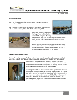Superintendent-President`s Monthly Update
