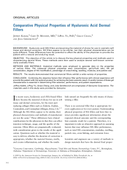 Comparative Physical Properties of Hyaluronic