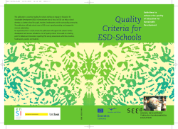 Quality Criteria for ESD-Schools Quality Criteria for ESD