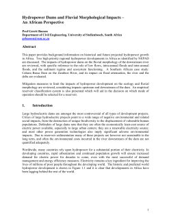 Hydropower Dams and Fluvial Morphological Impacts &ndash; An African