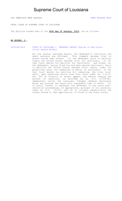 2010-KA-0614 STATE OF LOUISIANA v. TERRANCE CARTER