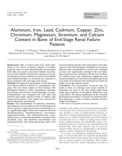 Aluminum, Iron, Lead, Cadmium, Copper, Zinc, Chromium