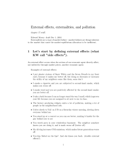 (Econ 2010) on External effects, externalities, and pollution