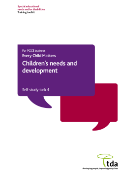 Children`s needs and development &ndash; Self