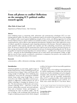 From cell phones to conflict? Reflections on the