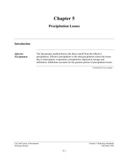 Precipitation Losses - Sacramento County Water Resources