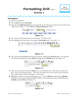 Formatting Drill (cont.)