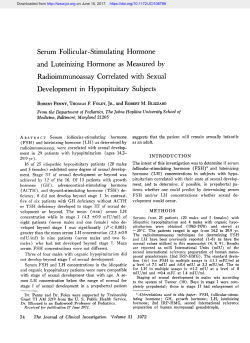 and Luteinizing Hormone as Measured by Radioimmunoassay