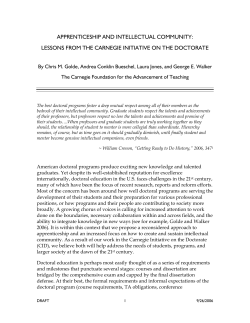 apprenticeship and intellectual community: lessons from the