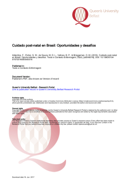 Cuidado post-natal en Brasil: Oportunidades y desaf&iacute;os