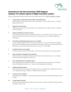 Ten Actions Typical of Highly Innovative Leaders