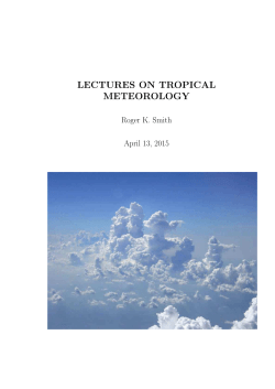 LECTURES ON TROPICAL METEOROLOGY