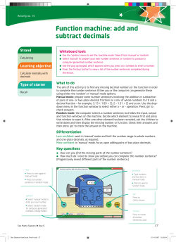Function machine: add and subtract decimals