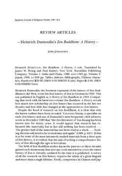REVIEW ARTICLES &mdash; Heinrich Dumoulin`s Zen Buddhism: A History
