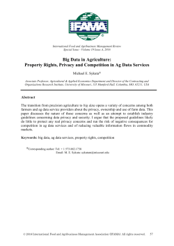 Big Data in Agriculture: Property Rights, Privacy and