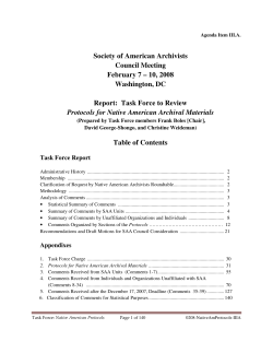 Task Force to Review Protocols for Native American Archival Materials
