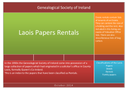 Laois Papers Rentals - Genealogical Society of Ireland