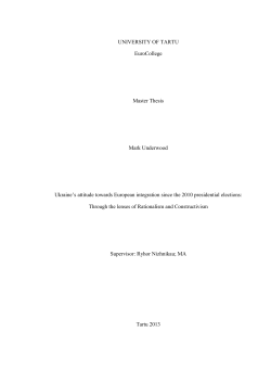 UNIVERSITY OF TARTU EuroCollege Master Thesis Mark