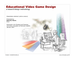 Educational Video Game Design