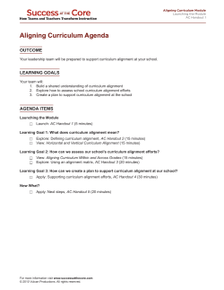 Aligning Curriculum Agenda