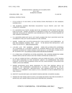 marking scheme delhi