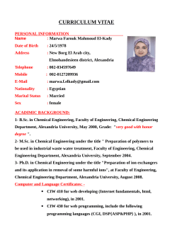 CURRICULUM VITAE - Egypt-Japan University of Science and