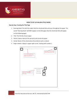 how to set-up an apa style paper