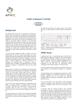 Traffic in Network 1.0.0.0/8 Background APNIC Study