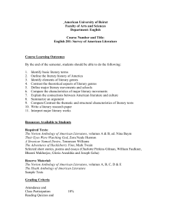 ENGL 201 - American University of Beirut