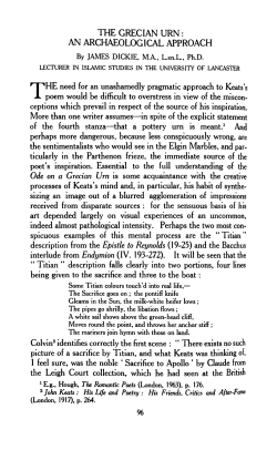 the grecian urn: an archaeological approach