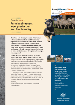 Extension note 1: Farm business, wool production and biodiversity