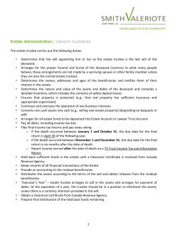 Estate Administration | General Guidelines