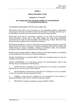 MEPC 62/24 Annex 3, page 1 ANNEX 3