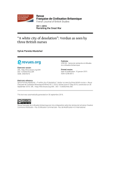 “A white city of desolation”: Verdun as seen by three British nurses