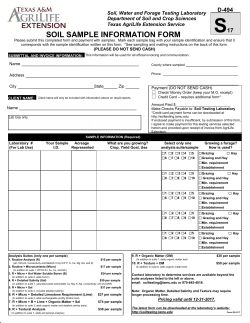 soil sample information form - Soil, Water and Forage Testing