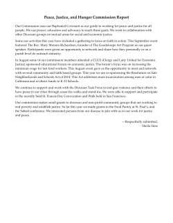 Peace, Justice, and Hunger Commission Report