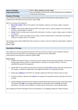 Maths Enrichment RAFT
